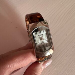 Vintage Geneva Silver and Brown Watch